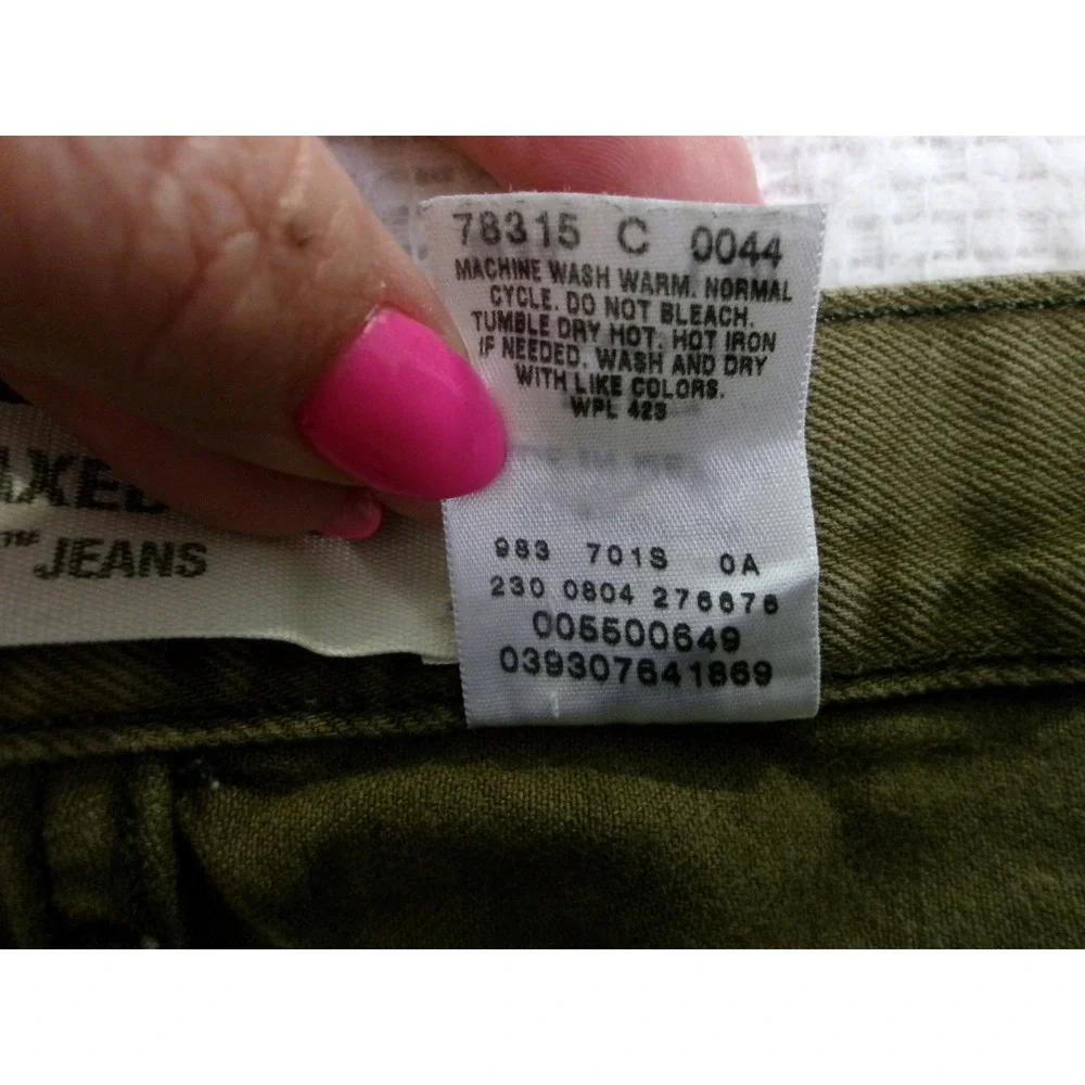 Vintage Levi's 550 Men 34x30 Olive Green Denim Relaxed Fit Tapered Leg Jeans